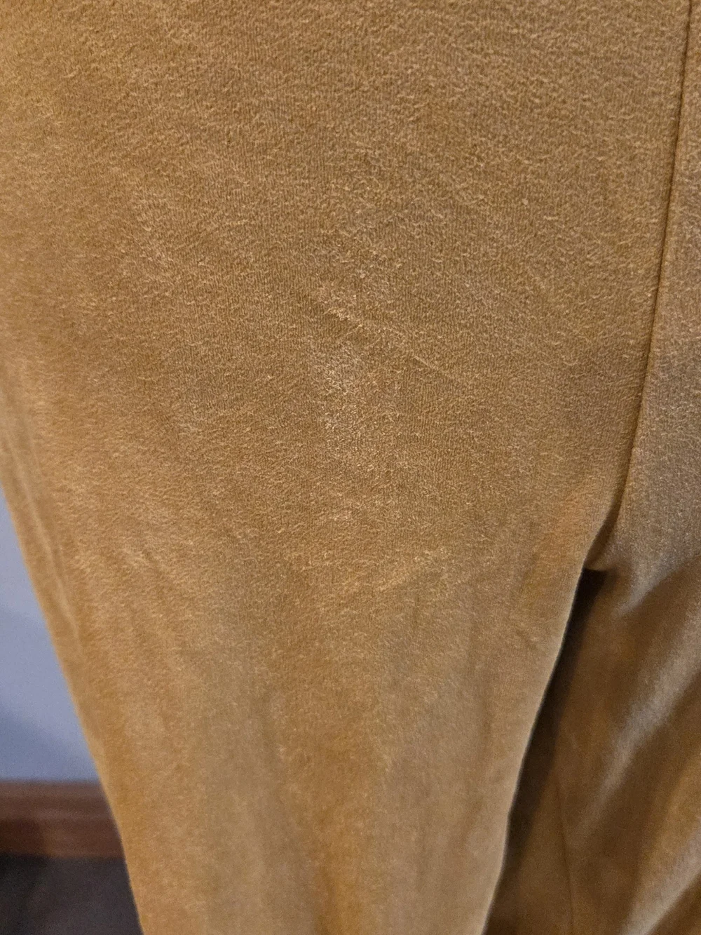 Women's Velvet Crop Pants in Mustard Yellow